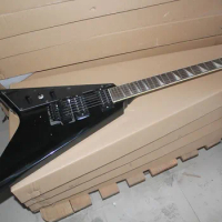 Free shipping Factory wholesale flying-V style left hand Jackson black electric guitar Jackson custom shop 14510