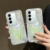 Untuk VIVO V27 / V27 PRO-5G Sarung Keras mewah, Cangkang Bulu, Tulip, Bunga Semua Termasuk, Sarung T