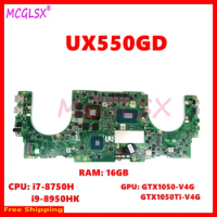 UX550GD Mainboard For Asus UX550GDX UX550GE UX550G UX550GEX Laptop Motherboard i7/i9-8th CPU 16G-RAM GTX1050/GTX1050TI-V4G GPU
