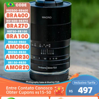 【 Do Brasil 】SALE 7Artisans 60mm F2.8 APS-C Mirrorless Camera Lens for Sony Canon EF-M RF Fujifilm Nikon Z 7 Artisans 60 2.8