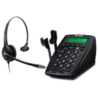 RJ9 headset Office telephone dial pad with Green Back light Call center headset with QD Quick Disconnect cable