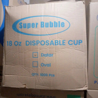 HP - Gelas Plastik Cup SB 18 Oz 7gr DATAR POLOS PP Bening Transparan Perkarton isi 1000pcs