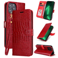 iPhone15 Crocodile print Apple 13 Case Wallet iphone12 mobile phone protection case