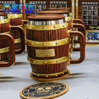 One Piece Ace Luffy Sabo Figure Wine Barrel Cup Cheers Series Gold Silver Ornament Doll Pvc Action Model Collection Gift