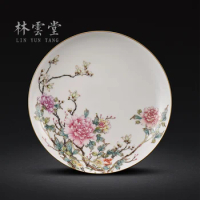 peony colored enamel pot bearing cup jingdezhen handmade ceramic decoration sat dish dish furnishing articles