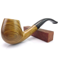 Classic Sandalwood Wood Pipes Activated Carbon Filter Smoking Pipes Tobacco Pipe Cigar Narguile Grinder Cigarette Holder