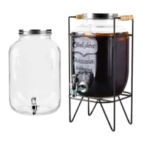 Drink Dispenser 4L Beverage Pitcher Container for Party Airtight Drink Lemonade Dispenser Jar with Spigot Cocktails Wine