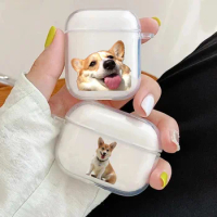 Cute Dog Corgi Airpod Cases 3 for 2 1 Pro Pods Gen Air Pods Pro Cover Kawaii Lovely Pet Earphone Cartoon Box Coque