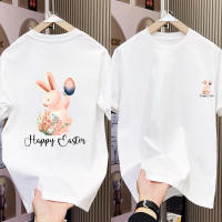 Kemeja-T Pasangan, Fesyen, Trend Musim Panas 2025, Longgar, Leher Bulat, Pakaian Pasangan mewah, Rek