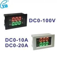 DC 0~100V 0-10A 0-20A Voltmeter Ammeter Dual Meter DC LED Digital Voltage Current Dual Meter Voltage Tester Volt Amp Panel Meter