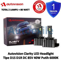 Autovision Clarity LED D1S D1R 85V Putih 6000K White Original Garansi Lampu Pengganti HID Mobil Waji