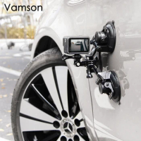 Vamson for Insta360 X3 One X2 Accessories Tri-angle Suction Cup Tripod Mount for Go Pro Hero 11 10 9 DJI Action for Smartphone
