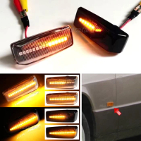 2Pcs Dynamic Amber LED Side Marker Light Blinker Turn Signal Lamps For Mercedes For Benz C E S SL CLASS W201 190 W202 W124 W140