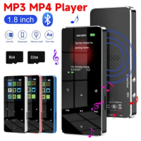 Touch MP3 MP4 Player Metal 1.8 Inch MP4 Music Player Bluetooth 5.0 Support Card Built-in Speaker FM Radio Alarm Clock E-Book