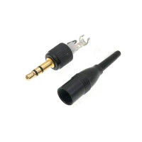 10PCS Black 3.5mm 1/8‘’ Stereo Screw locking Audio Lock Connector For Sennheiser Sony Nady Audio2000S Mic Spare Plug Adapter