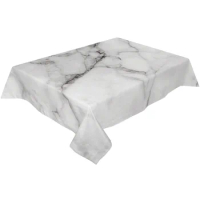 Grey Marble Pattern Waterproof Tablecloth Wedding Party Decoration Table Cover Festive Kitchen Dining Table Cloth