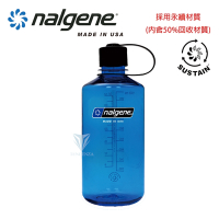 美國Nalgene 1000cc 窄嘴水壺 灰藍 NGN2021-0532