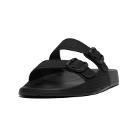 【FitFlop】IQUSHION 輕量雙帶扣環涼鞋-男(黑色)