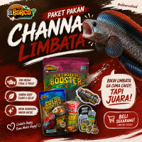 PAKET PAKAN CHANNA LIMBATA ( Pakan untuk menebal kan rim tebal merah High Fin )+Sticker Channa Grati