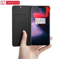 Oneplus 6T Case Flip Smart Leather Cover Original Official One Plus 6 6T Sleep Wake Up Card Slot Phone Cases Oneplus6 Back Capa