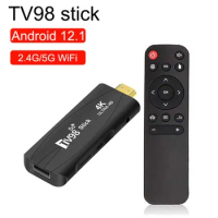TV98 TV Stick Android 12.1 4K HD 2G 16G TV Box 2.4G 5G Dual Wifi Smart TV Box H.265 Media Player TV Receiver Set Top Box