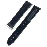 FKMBD Rubber Silicone Soft Watchband 19mm 21mm 20mm Fit for Omega Speedmaster 326 Watch Strap Seamaster 300 Black Sport