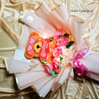 BUKET COKLAT SILVERQUEEN BERUANG NYALA | buket coklat edisi beruang limited edition free packing kar