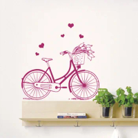 New Arrivals Wall Decals Retro Bicycle Bike Sport Decal Bedroom Home Design Art Vinyl Sticker Romantic Decor Wall Stickers LA696