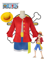 Luffy cos Children's Clothing Costumes Sea King Clothes Straw Hat Suit cosplay Clothing