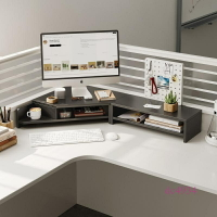螢幕架 桌上置物架 收納架 電腦增高架帶洞洞板台式 桌面收納架子 顯示器支架 辦公桌轉角置物架