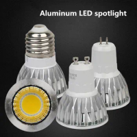 Super bright GU10 light bulb dimmable warm / white 85-265V 9W 15W 12W gu10 COB lamp LED GU10/GU5.3/E27/E14 LED spotlight