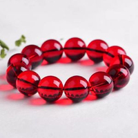 金珀利緬甸直播大顆粒血珀手串單圈 蜜蠟琥珀圓珠手鍊男女款