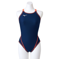 MIZUNO SWIM EXER SUITS 女童泳衣 連身式 N2MA846087 海軍藍x珊瑚【iSport愛運動】