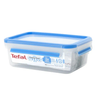 【Tefal 特福】無縫膠圈密封防漏PP保鮮盒/便當盒1L(膠條免拆洗)
