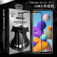 【VXTRA】三星 Samsung Galaxy A21s 全膠貼合 滿版疏水疏油9H鋼化頂級玻璃膜-黑