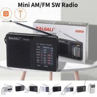 New Retro Mini Weather Radio Full-wave Band Plastic Handheld Weather Radio SW AM FM Mini Radio Battery Powered Built-in Speaker