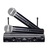 BOMGE Professional 120 Meters UHF Dual Channels Wireless Microphone System For Karaoke Home System