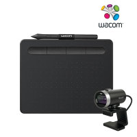 【Wacom】微軟網路攝影機超值組Intuos Basic 入門繪圖板-黑CTL-4100/K0-C