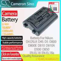 CameronSino Battery for Nikon D4 DSLR D4S D5 D800 D800E D810 D810A D500 D850 fits Nikon EN-EL18 Digital camera Batteries 3300mAh