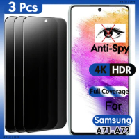 3Pcs/lot Privacy Film Tempered Glass Screen Protector For Samsung A71 A72 A73 Anti-spy Glass Privacy For Samsung A71 A72 A73 5g