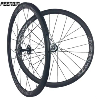 Wheel Carbon 700C Factory Low Price Sale OEM Clincher Track Wheelset 23Mm Wide 38Mm Fixed Gear Novatec 20/24,Powerway 24/28H Hub
