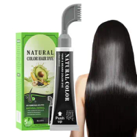Natural Plant Hair Dye cream Fruit and vegetable Hair Dye Shampoo Hair Color Cream black dye Instant Hair Coloring Shampoo 80ml