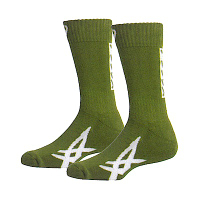 Asics [3033B364-302] 中筒襪 厚底 運動 排球 羽球 慢跑 休閒 透氣 片假名 亞瑟士 綠白