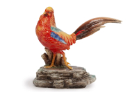 【中港法藍瓷】(限量)大展鴻圖 紅腹錦雞擺飾