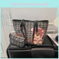 Womens Large Pu Tote Bag With Inner Pouch For Shopping And Traveling