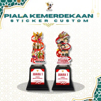 Piala Akrilik Kemerdekaan Sticker Custom Dirgahayu 80TH RI l Hadiah Kejuaraan