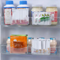 2pcs Wall-Mounted Fridge Storage Boxes Save Space Seasoning Storage Refrigerator Storage Rack Plastic Mini Freezer Shelf Holder