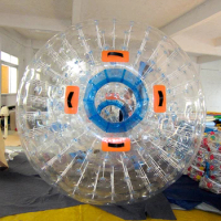 New Design Giant Hamster Ball On Sale 2.5M Dia Inflatable Zorb Ball Body Bubble Suit Clear Grass Ball Roller Ball For Outdoor