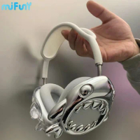 Mifuny Shark Airpods Max Case Cover 3D Design Silver Earphone Protector Suitable for Airpods Max Earphone Accessories Y2K Gifts