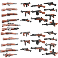 Military Building Blocks WW2 Rifle Submachine Guns Sniper Guns Weapons Solider Figures Mini Bricks Accessories Toys For Children